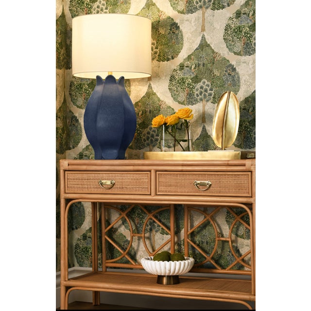 2020s Matthew Izzo Home Gideon Natural Rattan Two Drawer Console For Sale - Image 5 of 10