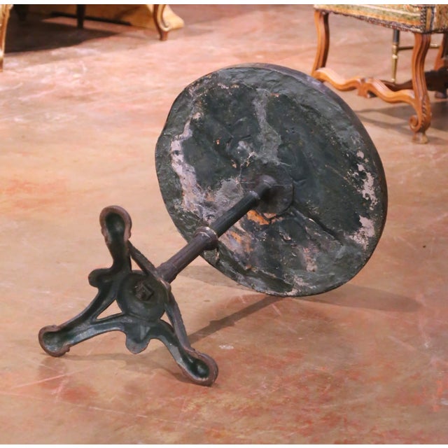 19th Century French Bistro Guéridon Table With Mosaic Top and Iron Base For Sale - Image 10 of 10