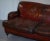 Reddish Brown Leather Sofa For Sale - Image 3 of 18
