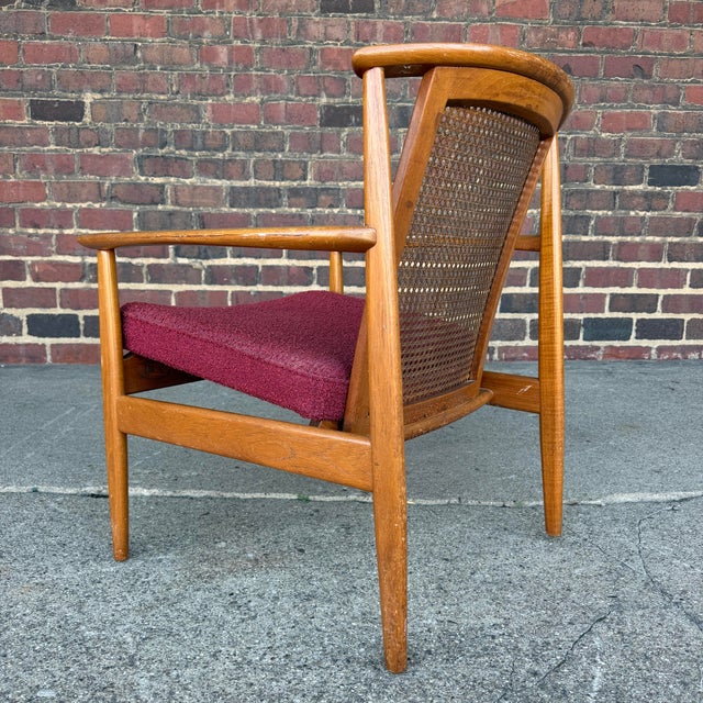 Folke Ohlsson for Dux “Dallas” Caned Lounge Chair Mid Century Modern For Sale - Image 11 of 12