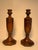 A Pair of English Traditional Empire Solid Oak Wood Candlesticks For Sale - Image 4 of 12