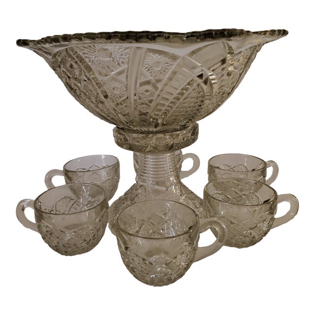 1950s Punch Bowl and Cups Set 8 Pieces Chairish