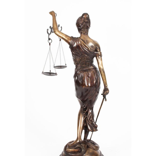 4ft Lady Justice Statue, 20th Century, Bronze For Sale - Image 11 of 18