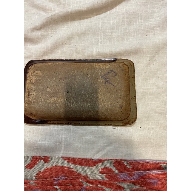 Boho Chic 1970s Hand Made Pottery Two-Toned Tray For Sale - Image 3 of 7
