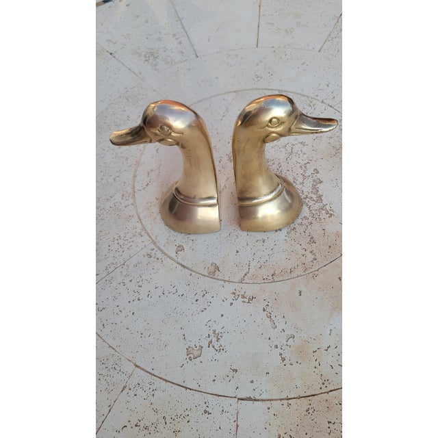 Mid 20th Century Pair of Brass Duck Bookends For Sale In Dallas - Image 6 of 12