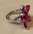 15 Carat Treated Ruby Big Flower Cocktail Ring in 18 Karat White Gold For Sale - Image 10 of 18