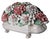 Decorative ceramic floral bouquet centerpiece bowl, Made in Italy circa 1920/50's. The white oval footed bowl is filled...