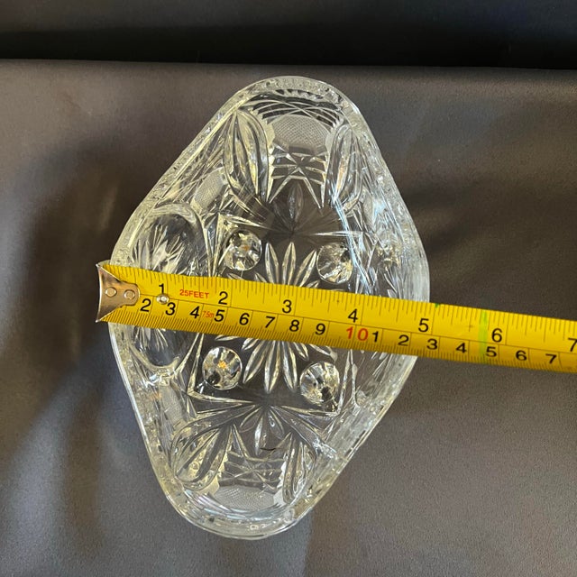 Vintage Bohemian Style Lead Crystal Covered Compote Candy Dish on Ball Feet For Sale - Image 4 of 12