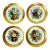 1980s Vintage Hollywood Regency Italian Horchow Flora Botanical Wall Plates - Set of 4. For Sale