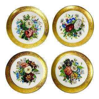 Horchow Flora Botanical Wall Plates - Set of 4 For Sale