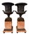 An impressive pair of 19th-century French patinated bronze vases, richly modeled with classical figural scenes and mounted...