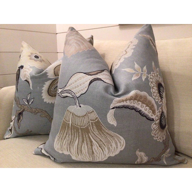 Not Yet Made - Made To Order Contemporary Schumacher "Hot House Flowers" in Mineral Pillows - a Pair For Sale - Image 5 of 6