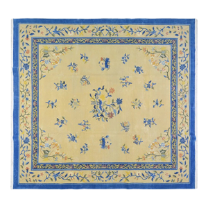 Vintage Chinese Art Deco Hand Knotted Wool Rug,9'10'' X 10'5''