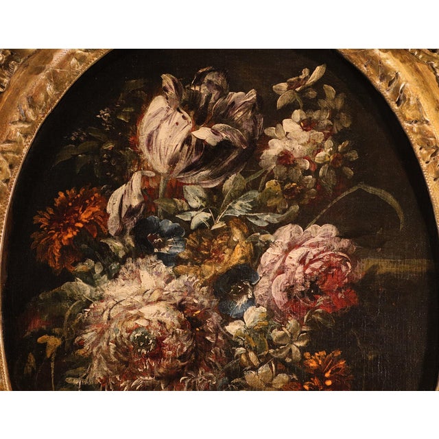 Workshop of Margherita Caffi, Still Lifes of Flowers, 1700, Oil on Canvases, Set of 2 For Sale - Image 14 of 16