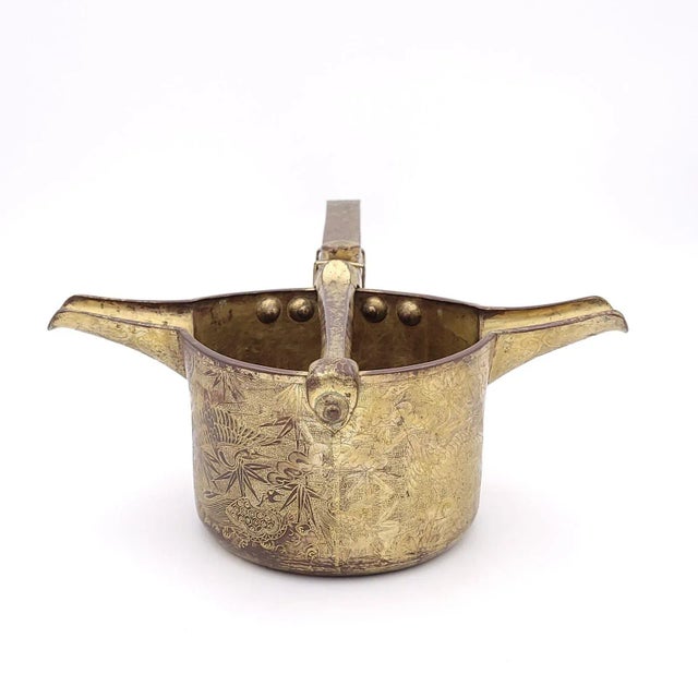 Early 19th Century Edo Period Gilt Copper Tea Ceremony Water Pourer, Japan Circa 1800 For Sale - Image 5 of 13