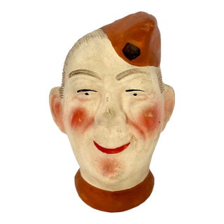 Vintage World War II Bisque Soldier Head Vase For Sale