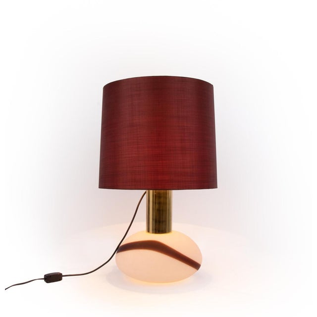 Table Lamp in Murano Glass & Brass from Temde, Switzerland, 1960s For Sale - Image 4 of 12