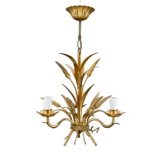 Golden Pendant with Ears of Wheat, 1960s For Sale