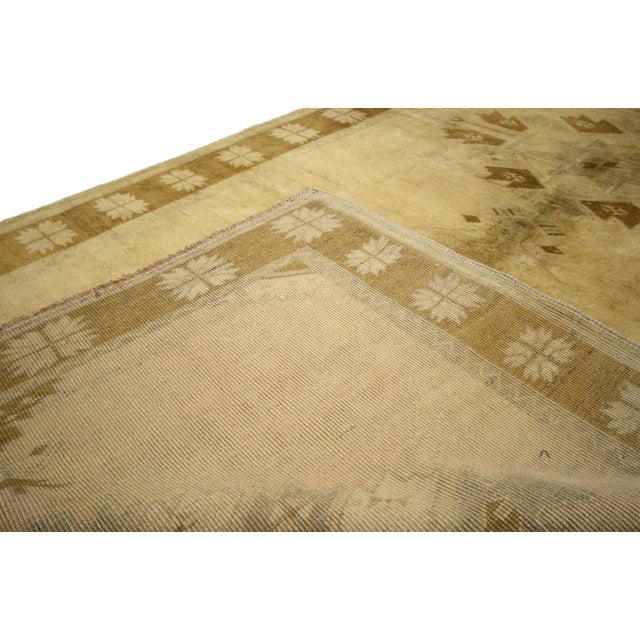 Mid 20th Century Vintage Turkish Oushak Gallery Rug, Wide Hallway Runner - 05'00 X 12'00 For Sale - Image 5 of 7