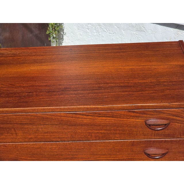 Mid-Century Modern Mid- Century Danish Teak Kai Kristiansen Tall Dresser 5 Drawer For Sale - Image 3 of 15