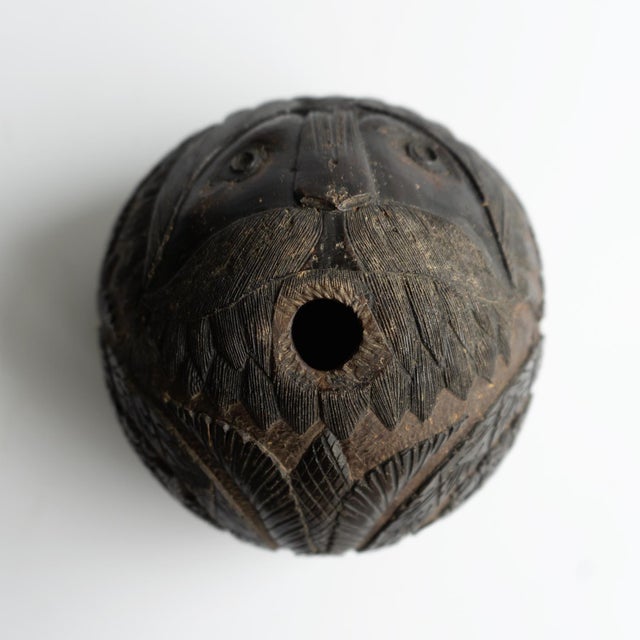 Wood Antique Sailors Bugbear, Naive Folk Art Carved Coconut, Late 18th/Early 19th Century For Sale - Image 7 of 17