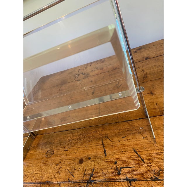Mid 20th Century Mid-Century Vintage Lucite & Chrome Magazine or Lp Holder For Sale - Image 9 of 9