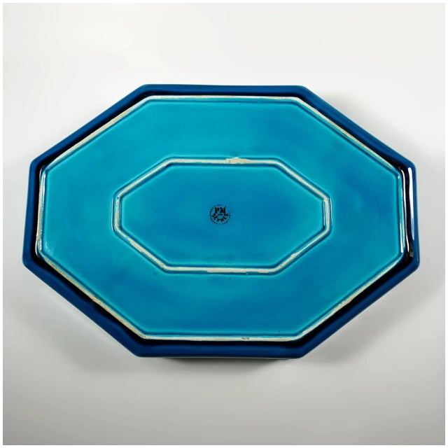 Metal Early 20th Century Art Deco Paul Milet French Sevres Ceramic Centerpiece Bowl Wrought Iron For Sale - Image 7 of 7