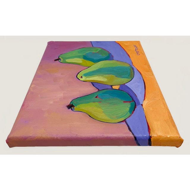 2020s Vibrant Pears, Colorful, Contemporary Oil Painting For Sale - Image 5 of 7