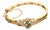 1900-1909 Victorian Emerald Seed Pearl 14k Yellow Gold Bangle For Sale