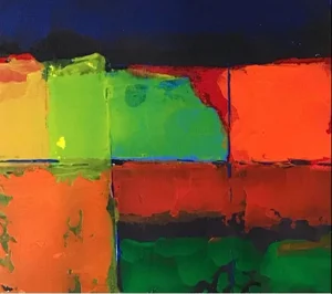 “Coastal Nights” Contemporary Original Abstract Coastal View Painting by Stephen Stilgenbauer