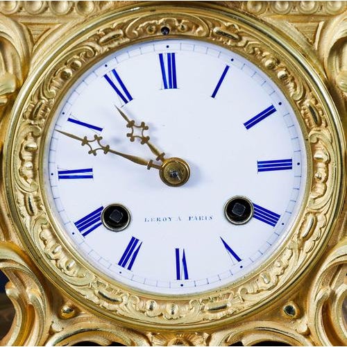 Glass Antique 19th Century French Sevres Ormolu Mantel Clock from Leroy Paris For Sale - Image 7 of 18