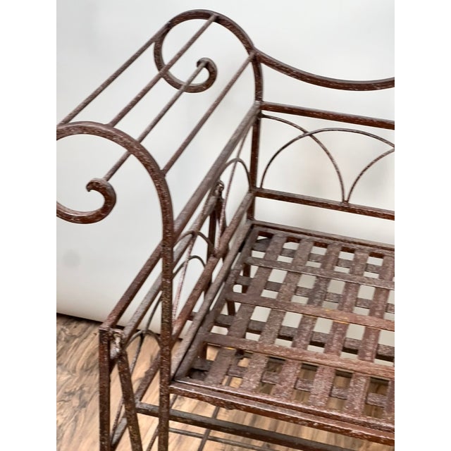 Brown Vintage Regency Style Wrought Iron Porch Glider For Sale - Image 8 of 11