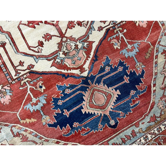 Antique Persian Serapi Rug 9'11" X 13’4" For Sale - Image 15 of 15