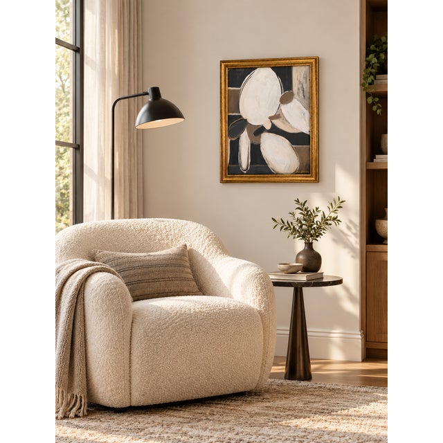 White Title:Shapes of Stillnes, Framed Modern Painting Framed, by Bryan Boomershine For Sale - Image 8 of 8