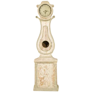 19th Century Swedish Painted Wood Clock