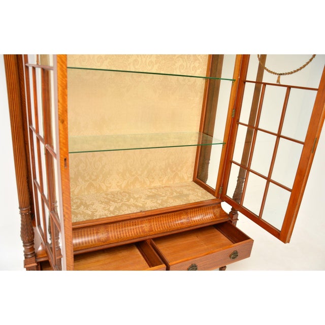 Victorian Satinwood Display Cabinet, 1880s For Sale - Image 4 of 15