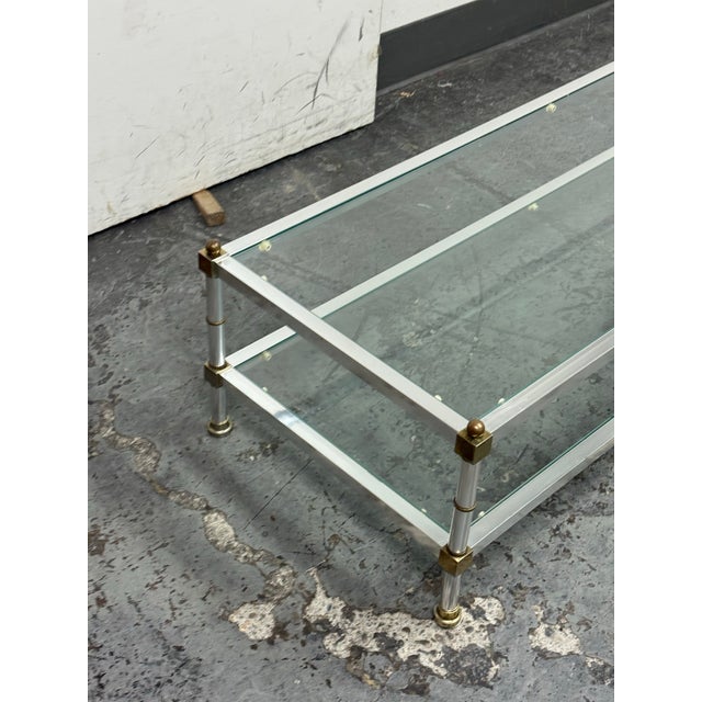 Mid 20th Century Maison Jansen Metal + Glass Coffee Table For Sale In San Francisco - Image 6 of 12