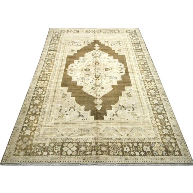 1960s 1960s Turkish Oushak Rug For Sale - Image 5 of 7