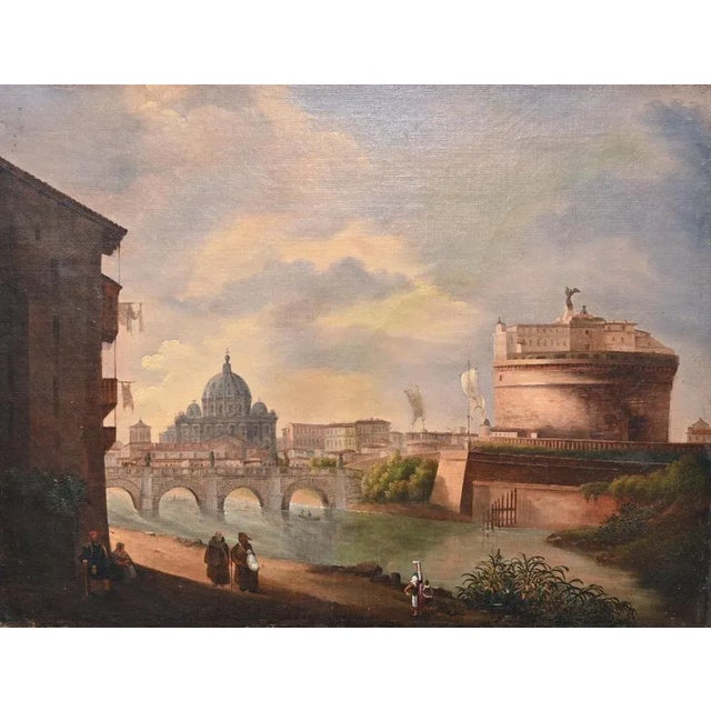 Follower of G. Van Wittel, Rome with St Peter, Oil Panting For Sale - Image 5 of 5