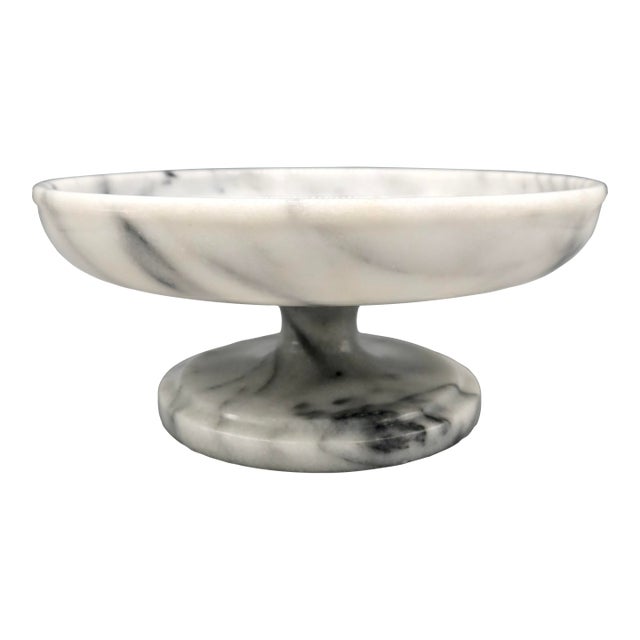 Vintage Marble Pedestal Compote For Sale
