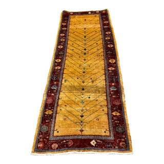 3ft1in × 9ft4in Hand Knotted Wool Runner, Vintage For Sale