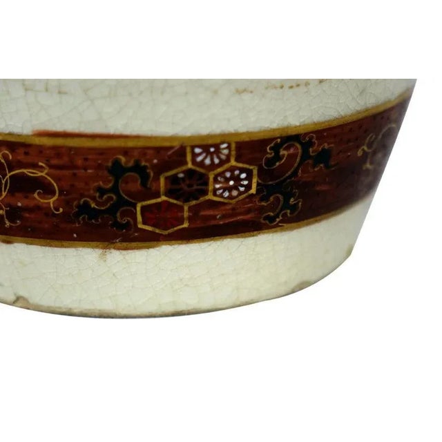 Japanese porcelain vase - 3.75" x 7.25" x 15.25" Samurai Daimyo Shogun Clan Antique Japanese Meiji Satsuma Ceramic Vase....