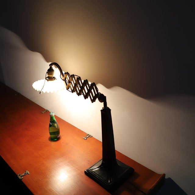 1920s Mexican Industrial Scissor Table Lamp For Sale - Image 17 of 17