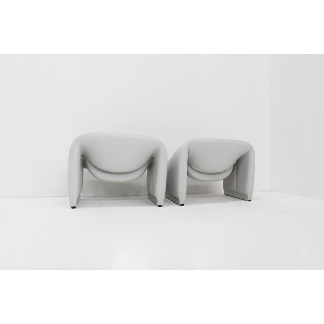 Animal Skin F598 Groovy M Chairs in Leather by Pierre Paulin for Artifort, 1970s, Set of 2 For Sale - Image 7 of 10