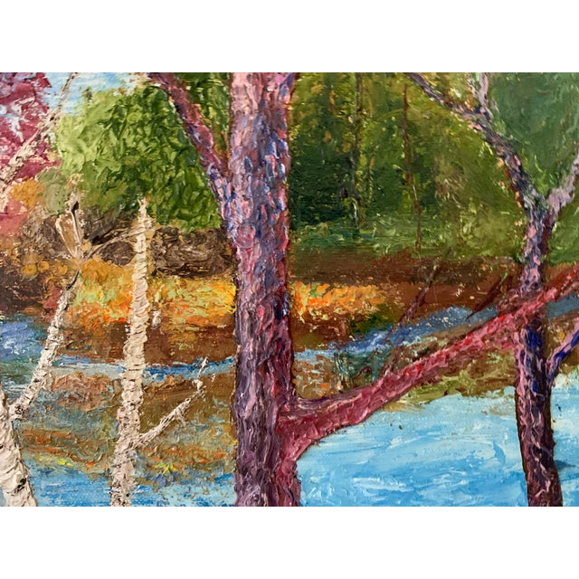 Paint 1960s Vintage Oil Painting - Spring Landscape, Framed For Sale - Image 7 of 8