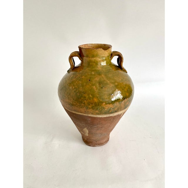 Green Turkish Glazed Terracotta Oil Pot Urn For Sale - Image 8 of 9