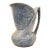 1950s Mid-Century Modern Blue and White Sponge Glass Pottery Pitcher For Sale