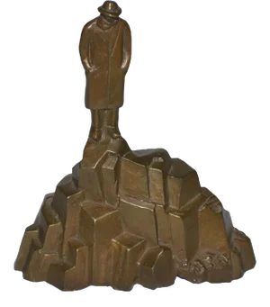 Siegfried Neuenhausen "Man On Mountain" Bronze Sculpture