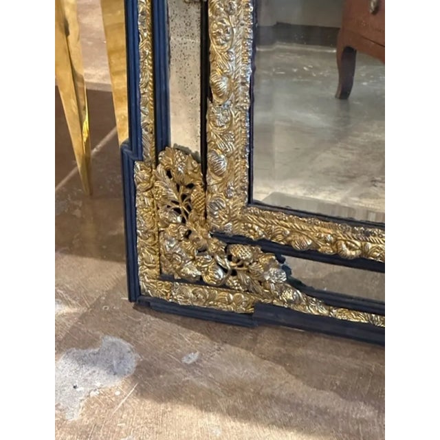 Gold French Napoleon III Cushion Mirror For Sale - Image 8 of 9