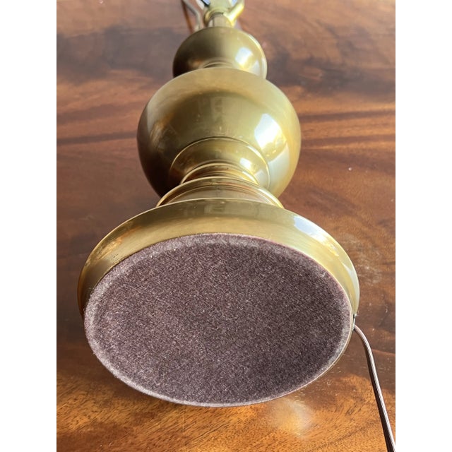 Vintage Late 20th Century Petite Stiffel Baluster Style Lacquered Brass Accent Lamp For Sale - Image 10 of 12
